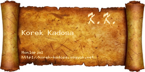 Korek Kadosa névjegykártya